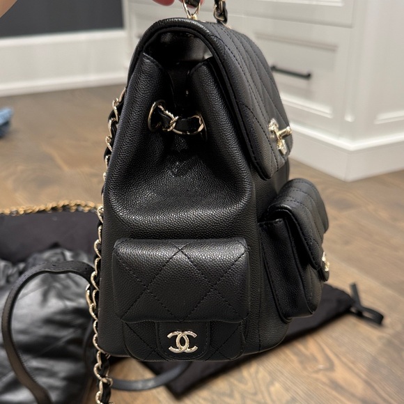 Chanel Black Quilted Backpack with Silver Accents - Picture 4 of 9